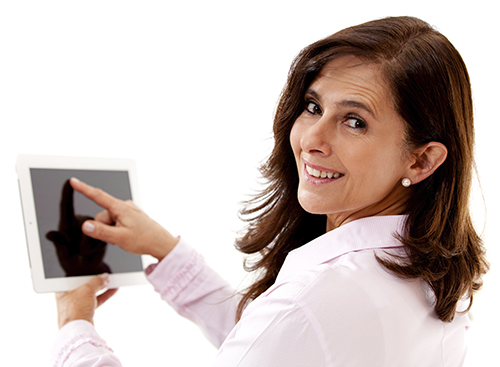 Businesswoman using tablet computer